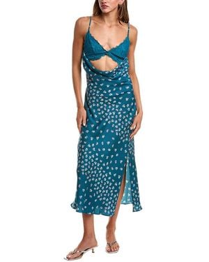 Free People Gossamer Glow Midi Slip Dress - Blue