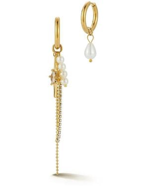 Sphera Milano Plated Stainless Steel Cz Earrings - White