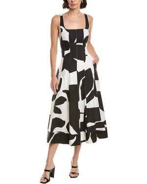 MILLY Grand Foliage Dress - White