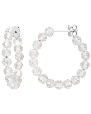 Rina Limor 4.00 Ct. Tw. Topaz Hoop Earrings - White
