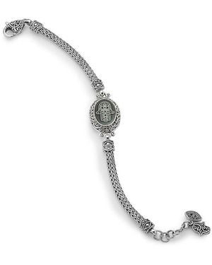 Samuel B. 18K & Agate Hamsa Bracelet - Metallic