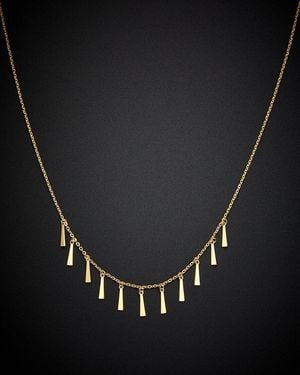 Italian Gold 14K Pailette Charm Choker Necklace - Black