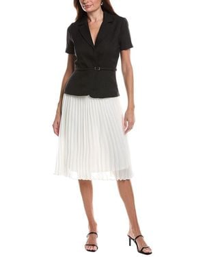 Julia Jordan Front Pleated Jacket Dress - Black