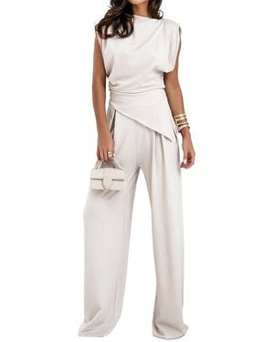 Kayla Paris 2Pc Top & Pant Set - Natural
