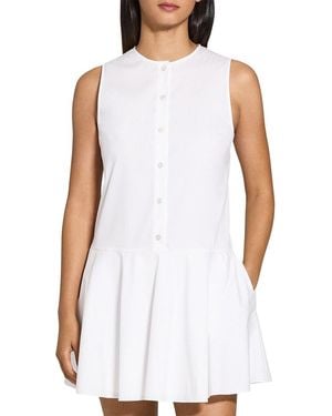Theory Sleeveless Ruffle Hem Dress - White