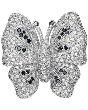 Genevive Jewelry Silver Cz Statement Pin - Gray