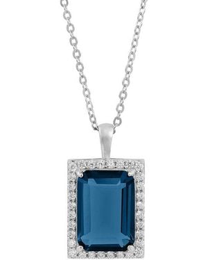 Savvy Cie Cz Pendant Necklace - Blue