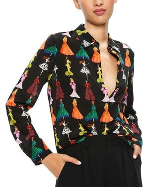 売れ筋商品|||アリス アンド オリビア Tシャツ レディース トップス Long sleeved top - black ALICE+OLIVIA: Top woman - Black | Alice+Olivia body