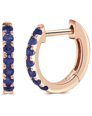 Sabrina Designs 14K Rose 0.26 Ct. Tw. Sapphire Huggie Earring - Blue