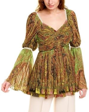 Etro Madras Silk Top - Brown