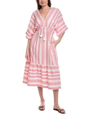Tommy Bahama Geo Jacquard Midi Dress - Pink