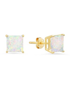 MaxColor 14k 1.20 Ct. Tw. Lab-grown Opal Studs - Metallic