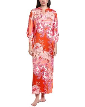Natori Flourish Printed Satin Night Gown - Red