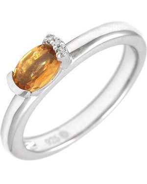 Gemstones 0.46 Ct. Tw. Diamond & Citrine Ring - White