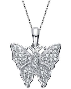 Genevive Jewelry Silver Cz Pendant - Multicolor