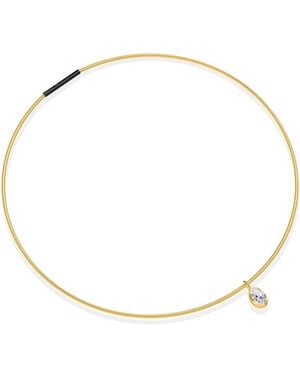 Lab Grown Diamonds 18K Vermeil 1.28 Ct. Tw. Lab-Grown Diamond Omega Pendant Necklace - Metallic