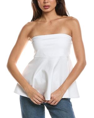 Kenneth Cole Peplum Strapless Pullover - White