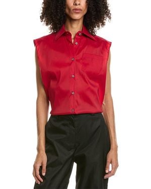 Prada Silk-Blend Blouse - Red