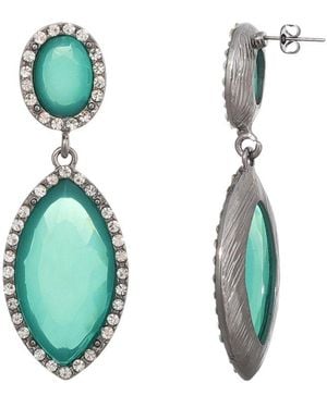 Adornia Aqua Crystal Statement Earrings - Green