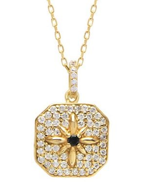 Gabi Rielle Gold Over Silver Cz Necklace - Metallic