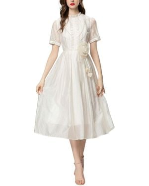 Adele Berto Midi Dress - White