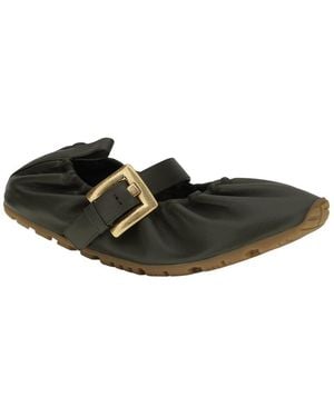 Balmain Leather Ballerina Flat - Black