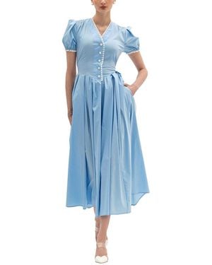 BGL Sleeveless Midi Dress - Blue