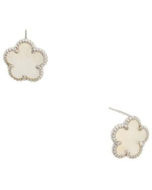 Juvell 18K Plated Clover Earring - White