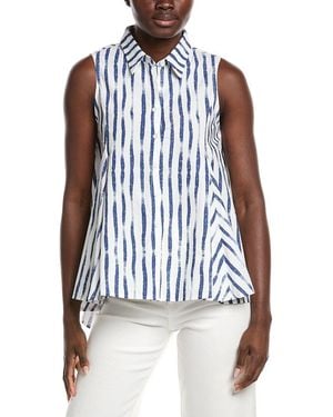 Gracia High Low Sleeveless Printed Top - Blue