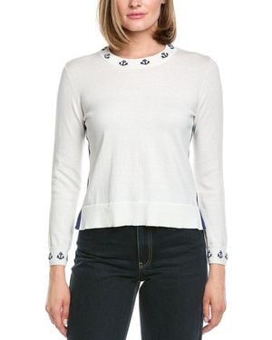 Hannah Rose Mini Anchor Cashmere-Blend Jumper - White