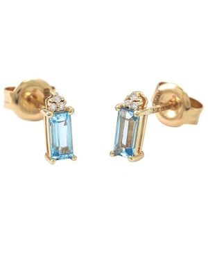 Gemstones 0.60 Ct. Tw. Diamond & Topaz 14K Earrings - Metallic