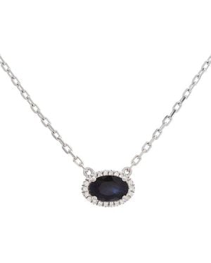 Gemstones 0.65 Ct. Tw. Diamond & Sapphire Necklace - Metallic