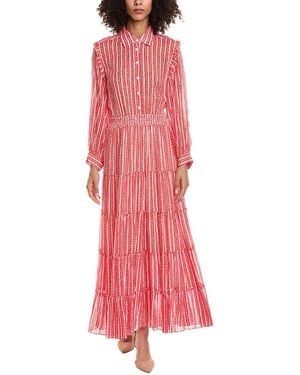 The Kooples Flower Stripes Mini Dress - Pink