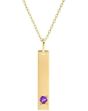 MaxColor 14K 0.08 Ct. Tw. Amethyst Pendant Necklace - White