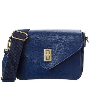 Italian Leather Crossbody - Blue