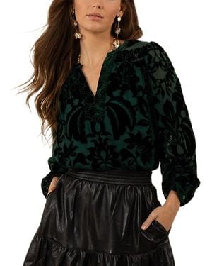 Hale Bob Danielle Silk-Blend Top - Black
