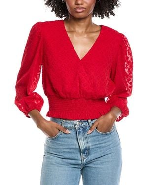 Laundry by Shelli Segal Balloon Sleeve Blouse - Red