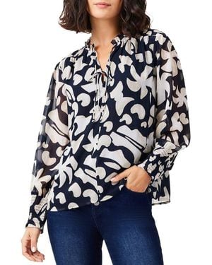 NIC+ZOE Ink Stamp Top - Blue