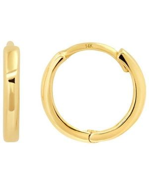 MaxColor 14K Huggie Earrings - Metallic