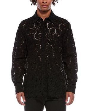 Valentino Embroidered Lace Shirt - Black