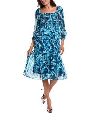 Bebe Long Sleeve Midi Dress - Blue