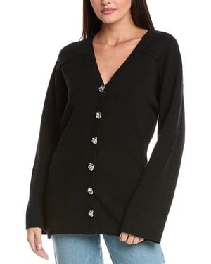 Rag & Bone Bridget Long V-Neck Wool-Blend Cardigan - Black