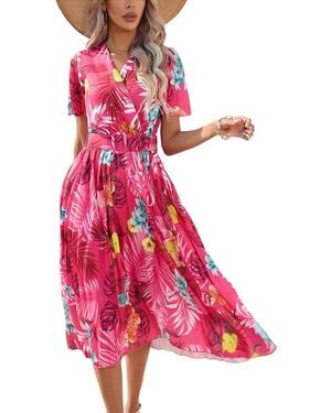 VERA DOLINI Midi Dress - Pink