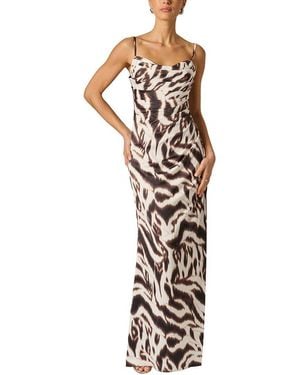 Adrianna Papell Satin Column Dress - White
