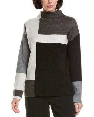 Tahari Colour Block Jacquard Jumper - Grey