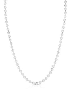 Glaze Jewelry Silver Ball Chain Necklace - White