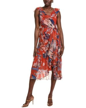 Emanuel Ungaro Jackie Midi Dress - Red