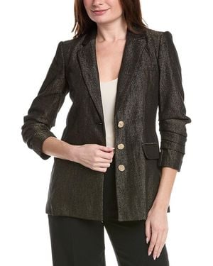 KARL LAGERFELD Metallic Tweed Blazer - Black
