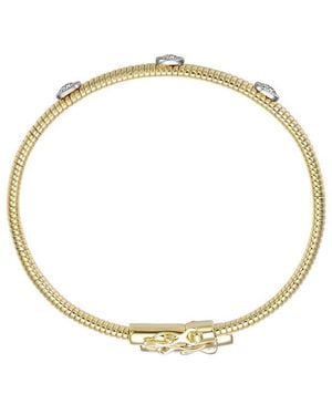 Rachel Glauber 14K Diamond Cz Bangle Bracelet - Metallic