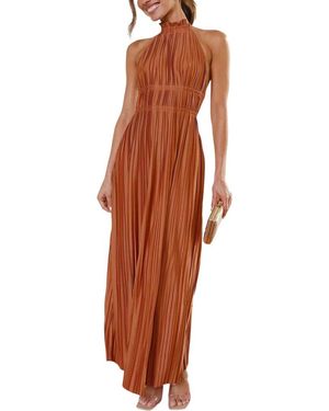 LEON GORI Anette Maxi Dress - Brown